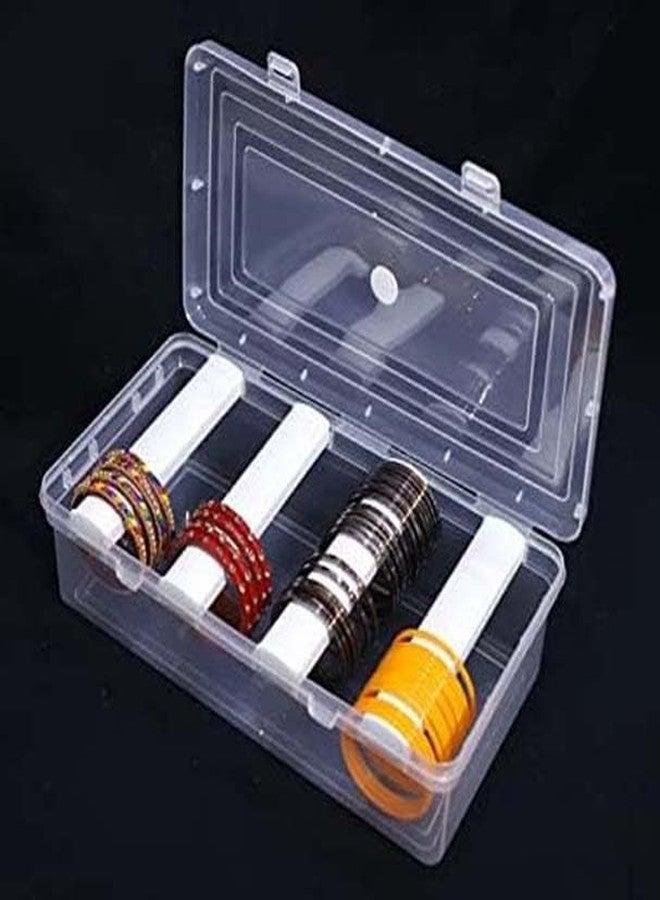 KAPDOLIYAS Multipurpose Transparent Accessories Plastic Storage Box With 4 Detachable Rods For Women and Girls,Organizer Case For Jewellery, Bangles Box (Pack of 2) - Image 4