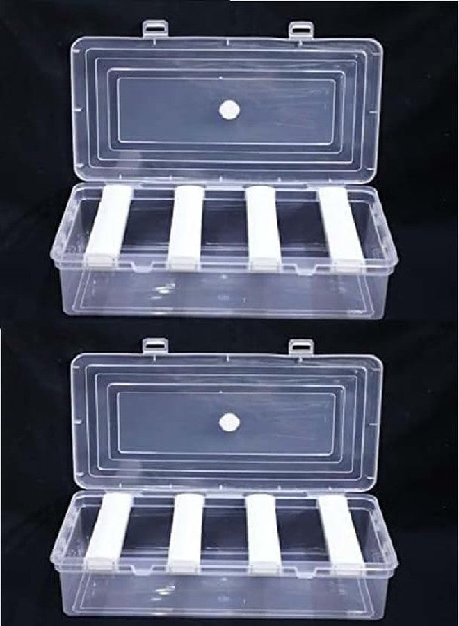 KAPDOLIYAS Multipurpose Transparent Accessories Plastic Storage Box With 4 Detachable Rods For Women and Girls,Organizer Case For Jewellery, Bangles Box (Pack of 2) - Image 2