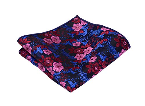 GUSLESON Mens Wedding Bowtie Floral Silk Self Tie Bow Tie & Pocket Square Set (0564-02) - Image 3