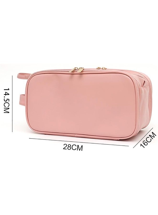 JCB CHIC حقيبة تجميل بسعة كبيرة للسفر، حقيبة أدوات تجميل جلدية PU بسحاب لأدوات التجميل، فرشاة المكياج، حقيبة تنظيم مكياج محمولة مقاومة للماء للاستخدام في السفر والمنزل - Image 2