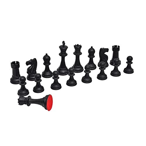 AARGKRAFT Durable Plastic Tournament Chess Pieces with 2 Extra Queens - Complete Set of 34 Standard Size Chessmen Staunton Coins (3.8" Inch King Height) - Image 5