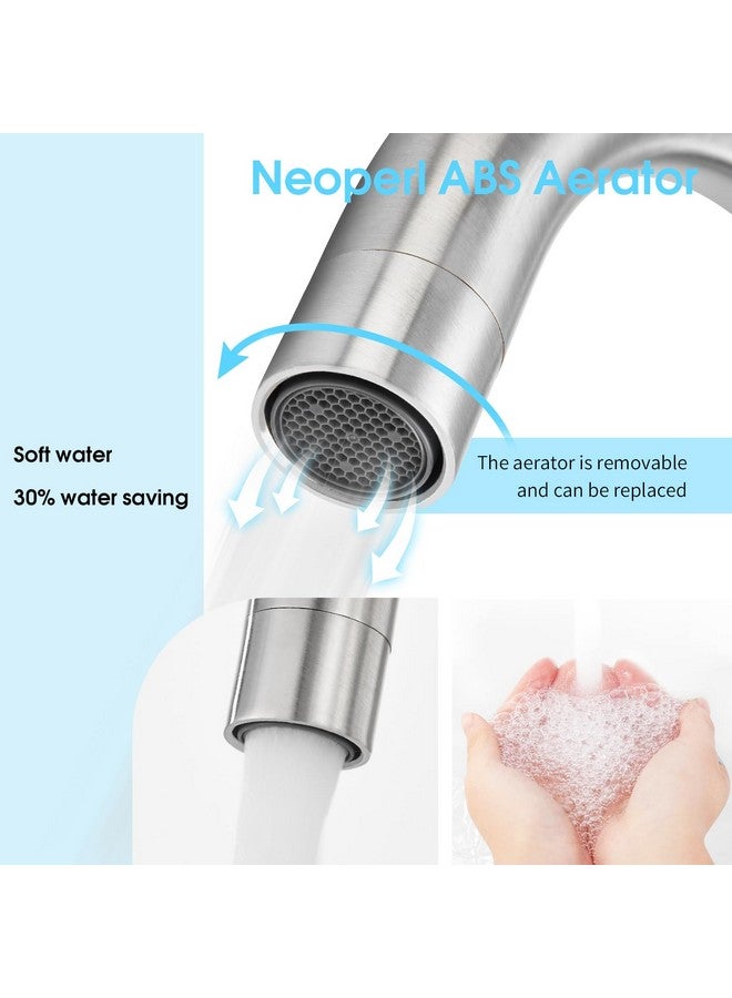 CREA Bar Sink Faucet, Bathroom Kitchen Faucet Brushed Nickel Pre Wet Small Mini Kitchen Bath Utility Marine Faucet Single Hole Stainless Steel Farmhouse Vanity Lavatory Faucets Outdoor - Image 3