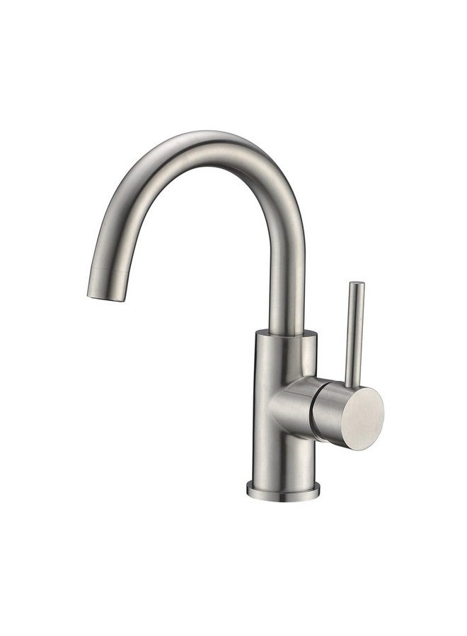 CREA Bar Sink Faucet, Bathroom Kitchen Faucet Brushed Nickel Pre Wet Small Mini Kitchen Bath Utility Marine Faucet Single Hole Stainless Steel Farmhouse Vanity Lavatory Faucets Outdoor - Image 1