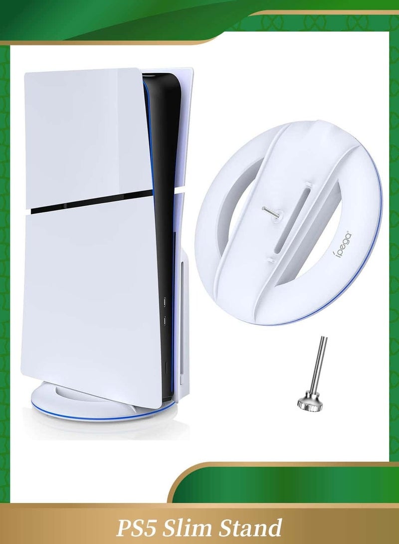 Ipega Vertical Stand for PS5 Slim Console Disc and Digital with Screw, Base Stand Replacement for Playstation 5 Slim Console, White - Image 1