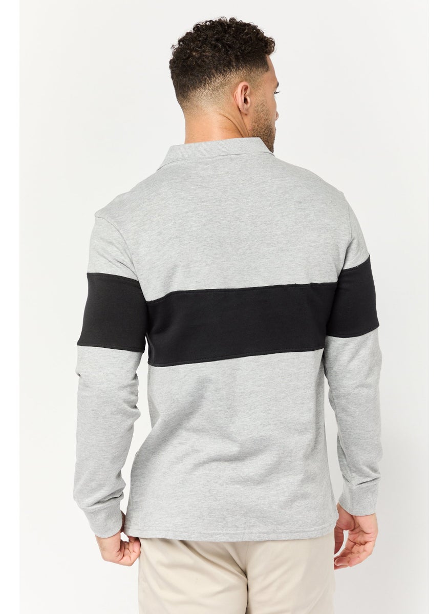 Paul Frank Men Regular Fit Long Sleeve Brand Logo Polo Shirt, Multicolor  - Image 4