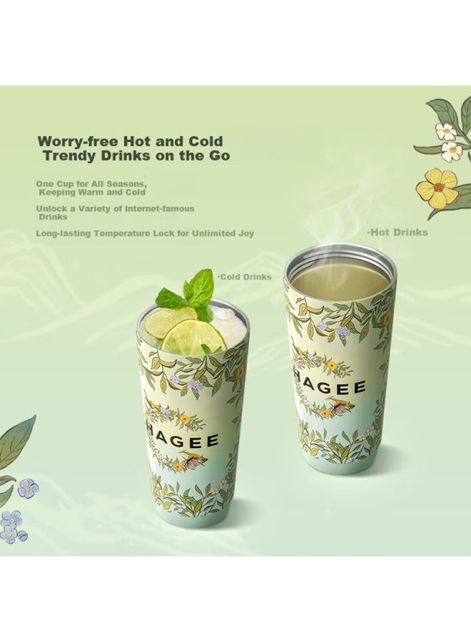 Chagee Insulated Mug, Water Bottle, Cold-Keeping Desktop Cup, Portable, 316L Stainless Steel Inner Liner, Water Bottle, Stylish, Spring Mountain - Image 2