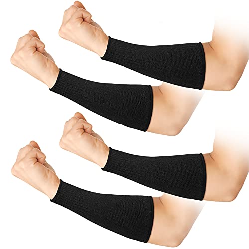 Geyoga 2 Pairs Cut Resistant Sleeve Arm Protection Sleeves Level 5 Protection Safety Protective Sleeves for Men Women (Black, 8.6 x 3.7 Inches) - Image 1
