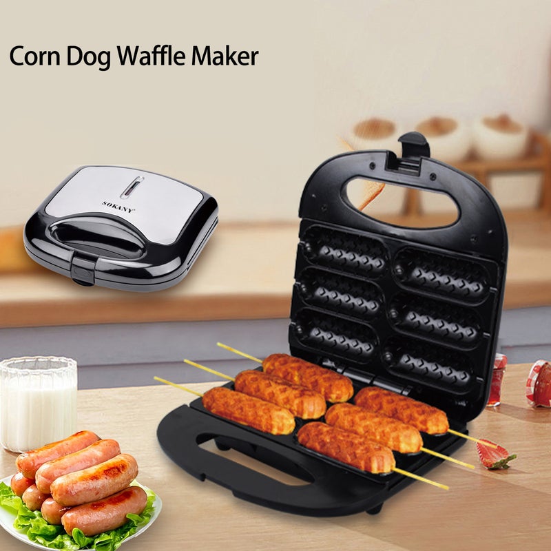 Corn Dog Sausage Machine Double Sided Heating 750W Dog Machine Mini Waffle Machine Breakfast Machine - Image 2