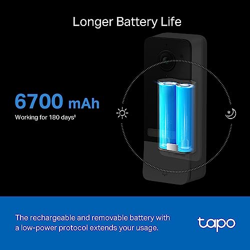 Tapo TP-Link Smart Video Doorbell Camera, Chime Included, 2K 5MP, Color Night Vision, 2-Way Audio, Free AI Detection, Cloud/SD Card Storage, Works w/Alexa & Google Home, D230S1 - Image 5