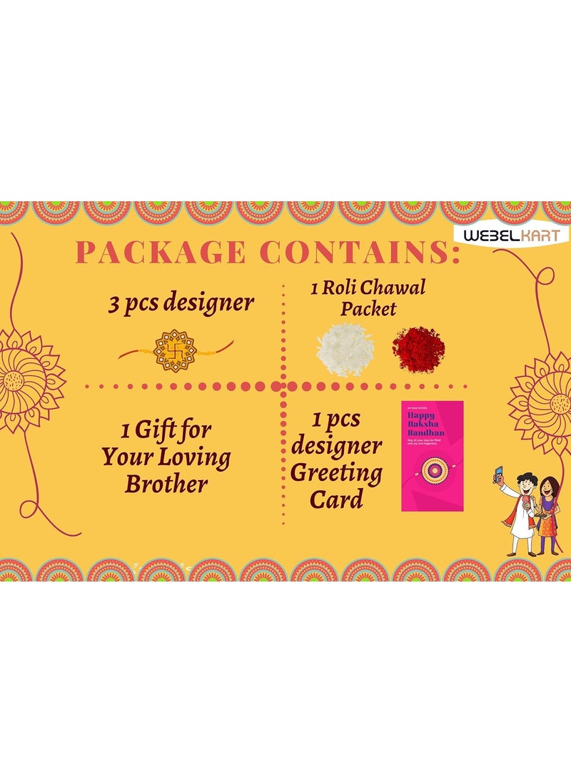Webelkart Webelkart Premium Combo of Rakhi Gift for Brother and Bhabhi and Kids with Premium Ceramic Couple Showpiece  - Image 5