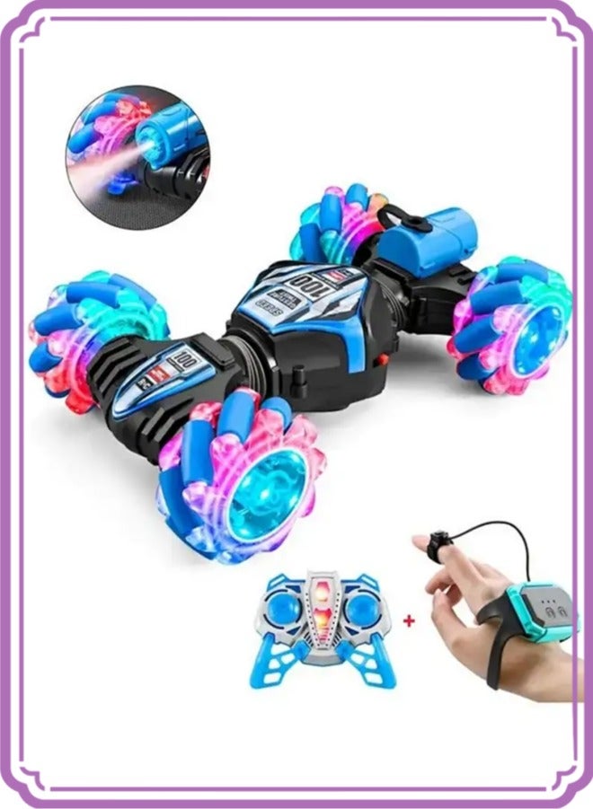 أبيكس RC سيارة حيلة سيارات التحكم عن بعد RC ساعة لفتة الاستشعار لعبة سيارة كهربائية - انقلابات 360°，جميع التضاريس، أضواء LED، هدية للأولاد والبنات - Image 1