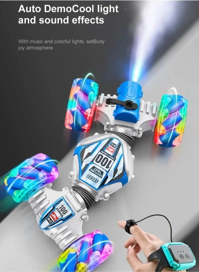 أبيكس RC سيارة حيلة سيارات التحكم عن بعد RC ساعة لفتة الاستشعار لعبة سيارة كهربائية - انقلابات 360°，جميع التضاريس، أضواء LED، هدية للأولاد والبنات - Image 2