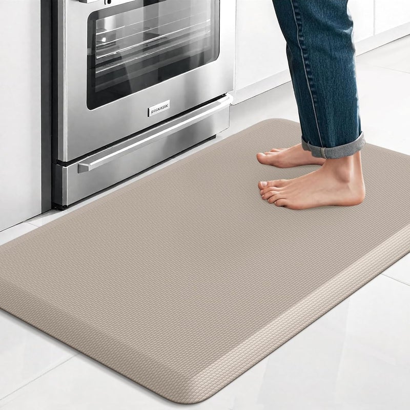 TranquilRelax Kitchen Mat, Khaki, 17.3''x28'' | Thick Floor Comfort Anti-Fatigue Mat, Non-Slip, Water Resistant, Stain Resistant, Easy Clean, for Kitchen, Sink, Office,Home - Image 1
