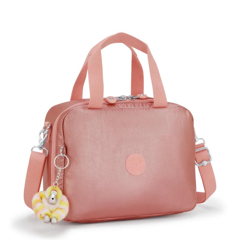 Kipling  Kipling  Miyo Bronze Pink Met Large LunchBag with Trolley Sleeve I7363-3MD  | Best Price UAE