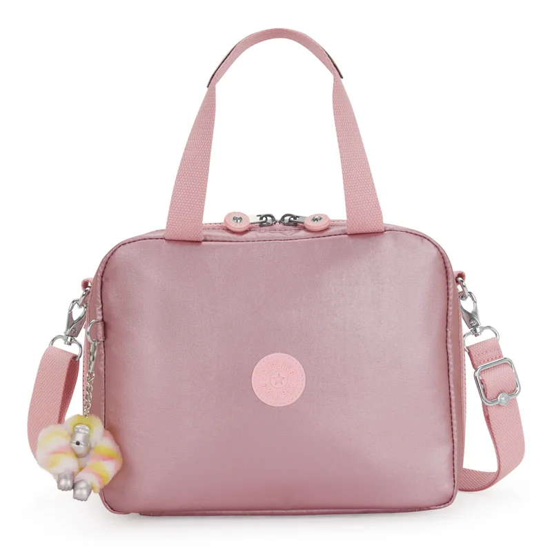 كيبلينغ Kipling  Miyo Bronze Pink Met Large LunchBag with Trolley Sleeve I7363-3MD
