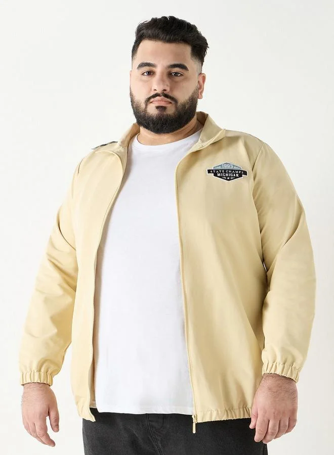 سبلاش فيڤ جاكيت بسحاب مطرز بمقاس كبير