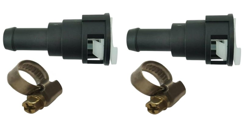 Muzzys (Set of TWO) UPGRADED 800-404 Stronger than OEM Heater Core Coolant Hose Quick Disconnect Connector w/Clamp FITS: 3/4" Tube and 5/8" Heater Hose ONLY. FITS: Many 1986-2011 Ford Trucks SUVs E69Z18D435B - Image 1