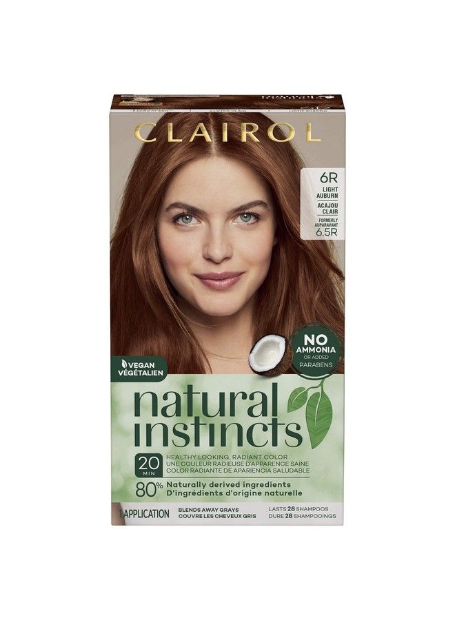 CLAIROL Natural Instincts Demipermanent Hair Dye 6R Light Auburn Hair Color Pack Of 1 - Image 1