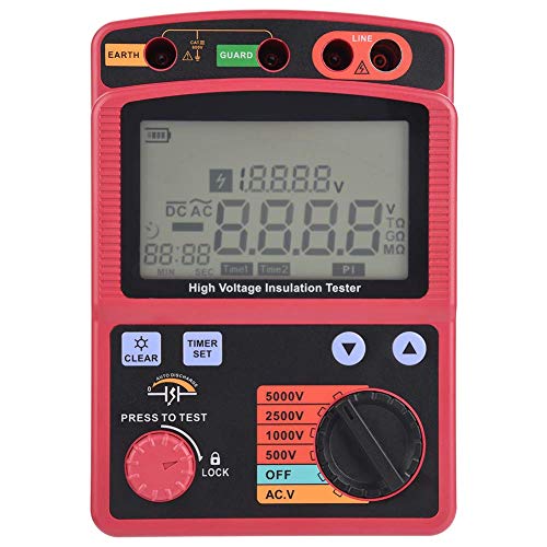 Sky King Skyking 5kv Megger | Digital Insulation Resistance Tester – High Voltage Megohmmeter 250V/500V/1000V/2500V/5000V, Up to 1000GΩ with LCD Display, High Accuracy Insulation Tester for Electrical Testing - Image 1