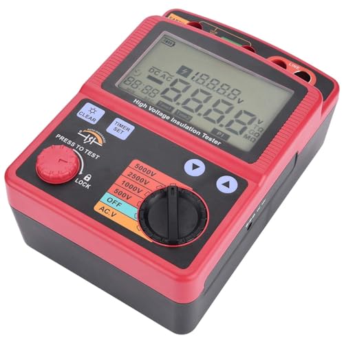 Sky King Skyking 5kv Megger | Digital Insulation Resistance Tester – High Voltage Megohmmeter 250V/500V/1000V/2500V/5000V, Up to 1000GΩ with LCD Display, High Accuracy Insulation Tester for Electrical Testing - Image 2