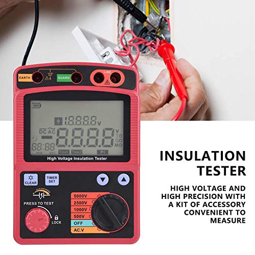 Sky King Skyking 5kv Megger | Digital Insulation Resistance Tester – High Voltage Megohmmeter 250V/500V/1000V/2500V/5000V, Up to 1000GΩ with LCD Display, High Accuracy Insulation Tester for Electrical Testing - Image 3