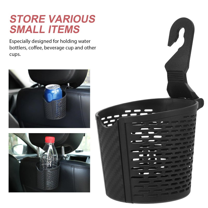 Multifunctional Black Car Headrest Cup Holder Water Bottle Organizer for Travel - Image 4