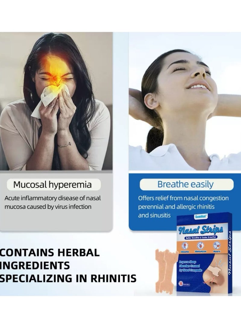 سوميفون شرائط الأنف، شرائط منع الشخير، حل فعال لتحسين التنفس، تخفيف احتقان الأنف النهائي، مواد مضادة للحساسية للرجال والنساء، تحسين التنفس ليلاً - Image 5