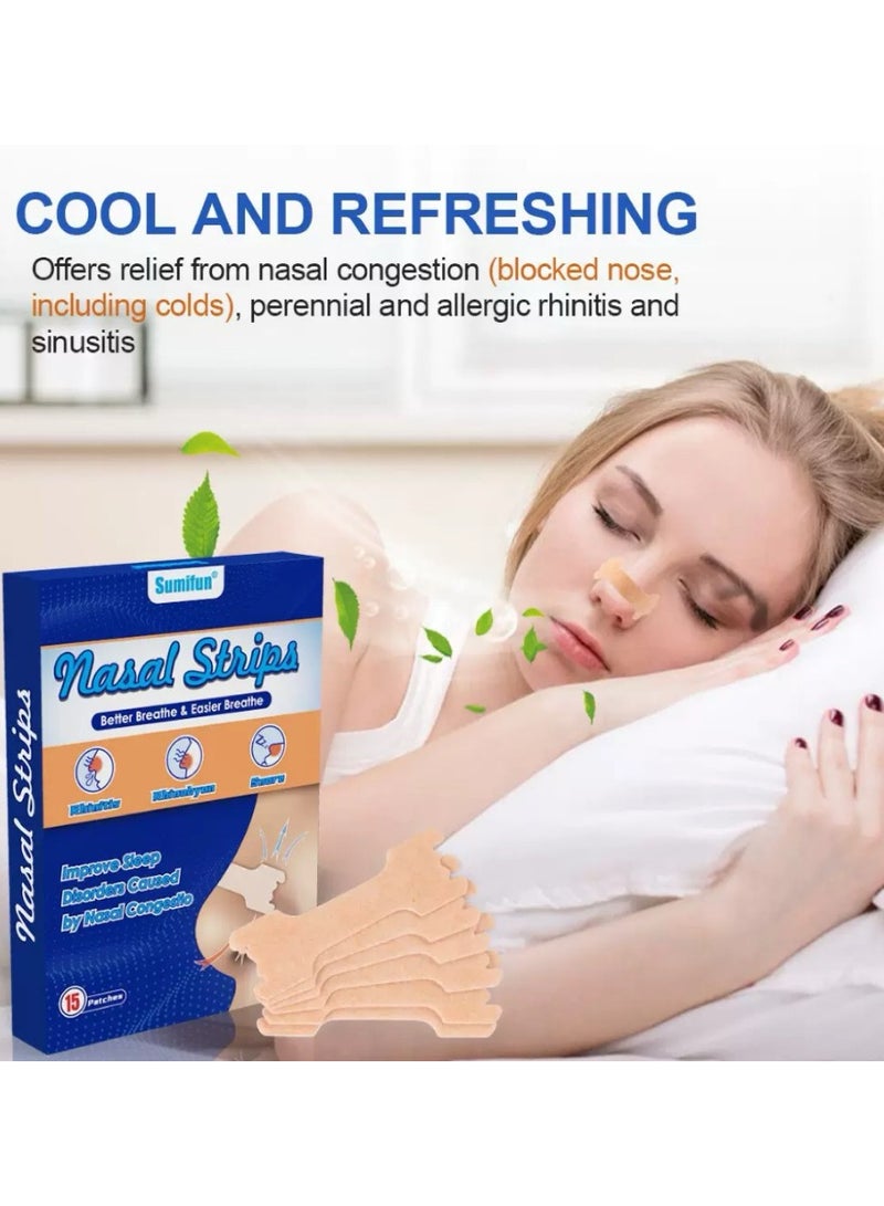 سوميفون شرائط الأنف، شرائط منع الشخير، حل فعال لتحسين التنفس، تخفيف احتقان الأنف النهائي، مواد مضادة للحساسية للرجال والنساء، تحسين التنفس ليلاً - Image 4