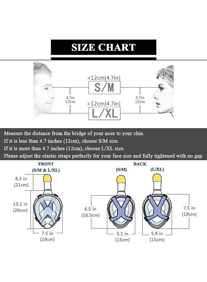VBM قناع الغوص الكامل VBM - أحدث نظام قمة جافة، قناع غوص بزاوية 180 درجة مع حامل كاميرا، تنفس آمن، مضاد للتسرب ومضاد للضباب - زعانف سباحة (أسود - S/M) - Image 4