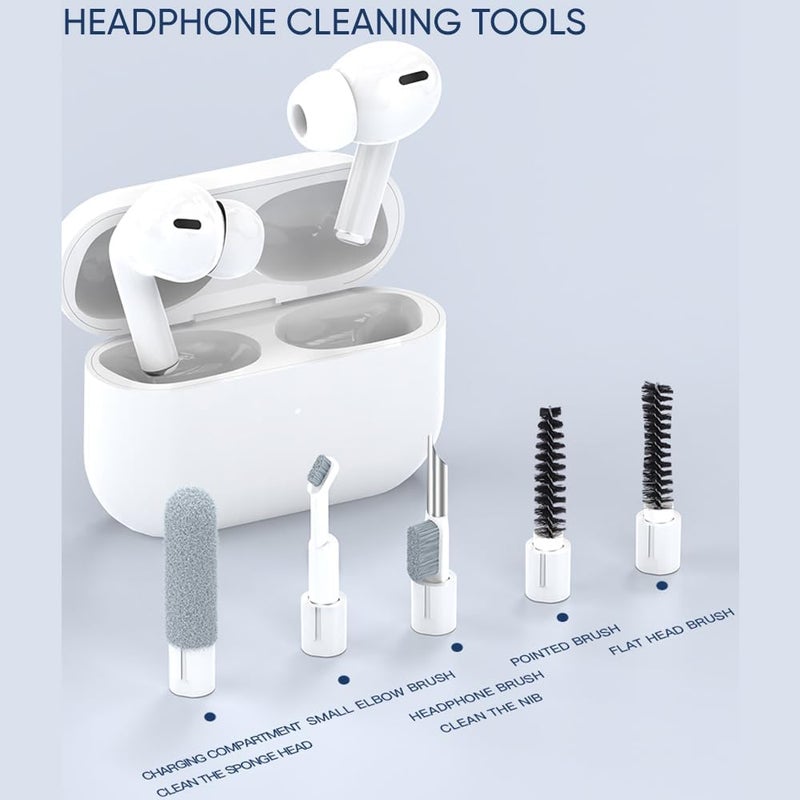 JiaTeums 33 in 1 Electronic Cleaning Kit, Keyboard Cleaner,Screen Spray Wiper,Multifunctional USB Charging Port Brush Tools for Airpods,Earbuds,Phone, Laptop, Camera,PC with Phone Stand and Card Slots Storage - Image 2