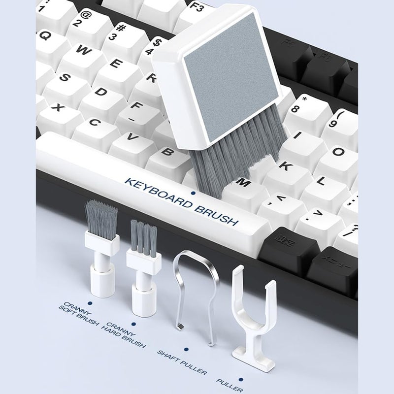 JiaTeums 33 in 1 Electronic Cleaning Kit, Keyboard Cleaner,Screen Spray Wiper,Multifunctional USB Charging Port Brush Tools for Airpods,Earbuds,Phone, Laptop, Camera,PC with Phone Stand and Card Slots Storage - Image 3