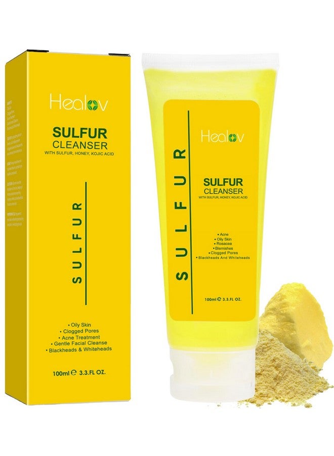 Healov Sulfur Soap Sulfur Face & Body Wash For Acne Sulphur Exfoliating Facial Cleanser Absorbs Excess Oil Reduces Breakouts & Cleanses Skin Natural Cystic Acne Rosacea Skin Care Treatment - Image 1