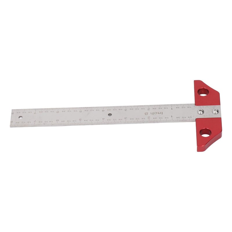 8in T Square Ruler, Metal Woodworking Layout Scriber with Dual Metric Imperial Scale, Aluminum Alloy Carpenter Square for Cabinet Shelves Desk Marking - Image 3