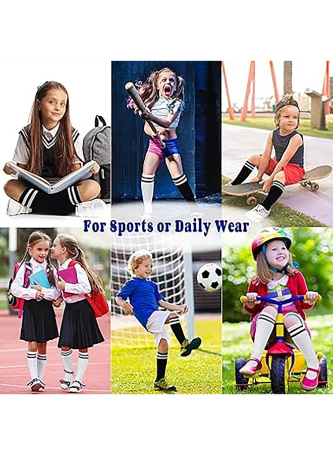 4 Pairs Soccer Socks, Long Knee-High Football Socks with Non-Slip Grip & Thickened Sole for Boys and Girls, Breathable Sports Performance Socks - Image 5