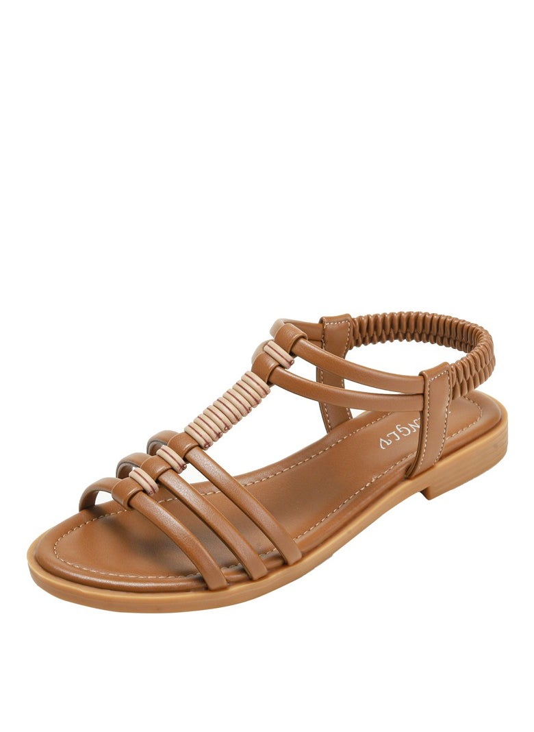 SIKETU 2025 Summer New Roman Sandals Retro Hollow Flat Comfortable Tourist Beach Sandals  - Image 1