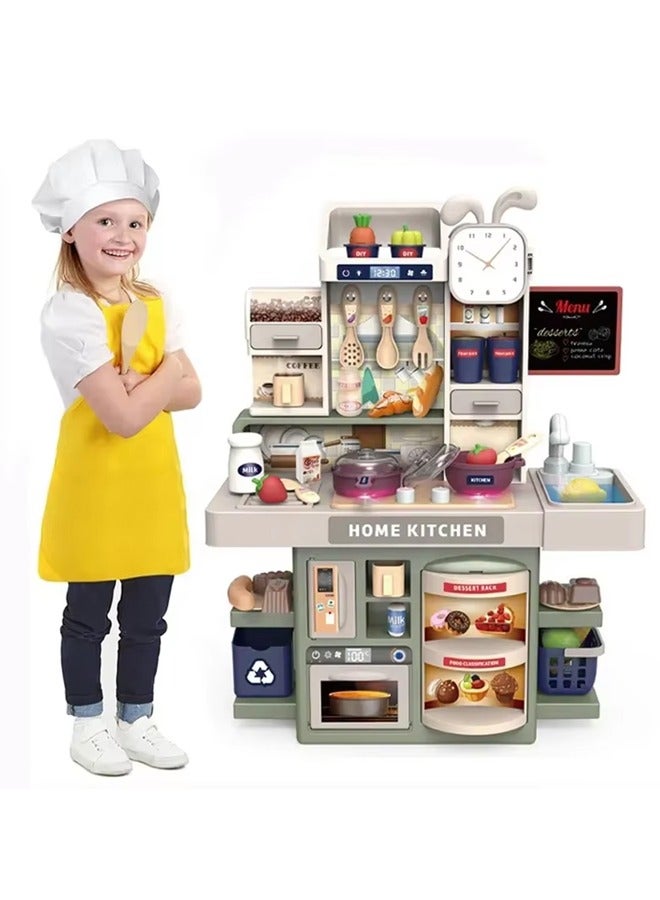 Kids Play Kitchen Set, Toddler Kitchen Playset with Sound & Light, Mini Kitchen Set for Kids,Cooking Stove with Steam, Play Sink, Play Food Toy and Kitchen Accessories, Kids Pretend Play Kitchen Set,Pretend Kitchen Toy for Kids Girls Boys 1-3  - Image 3