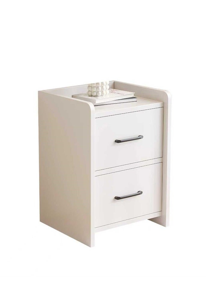 طاولة الخشبية، منزل جنب السرير طاولة تخزين الخزانة مع 2 الدرج، متعددة الوظائف الليلية الوقوف الجدول الجانبي تصميم الأثاث الحديث لغرفة النوم غرفة المعيشة مكتب (CT055 الأبيض) - Image 2