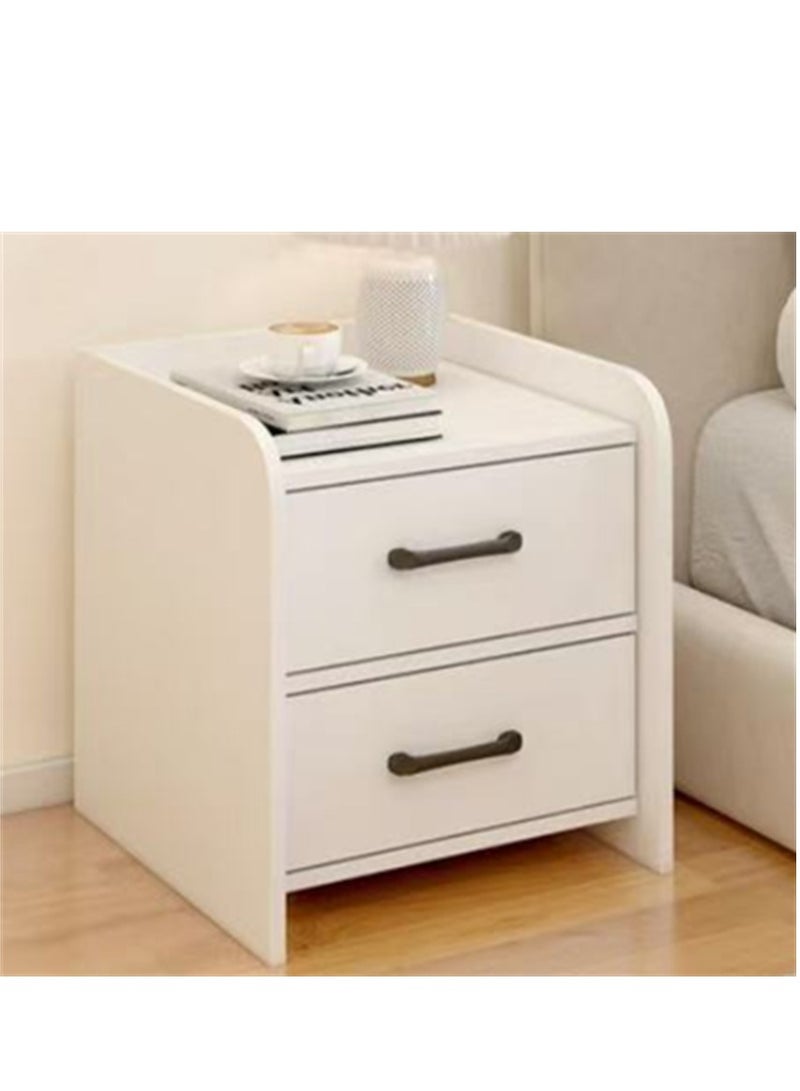 طاولة الخشبية، منزل جنب السرير طاولة تخزين الخزانة مع 2 الدرج، متعددة الوظائف الليلية الوقوف الجدول الجانبي تصميم الأثاث الحديث لغرفة النوم غرفة المعيشة مكتب (CT055 الأبيض) - Image 1