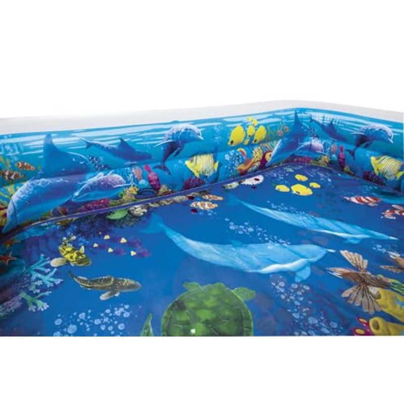 3D Undersea Adventure Pool for backyard use, PVC material, blue color, extra-thick durable walls and easy setup - Image 5