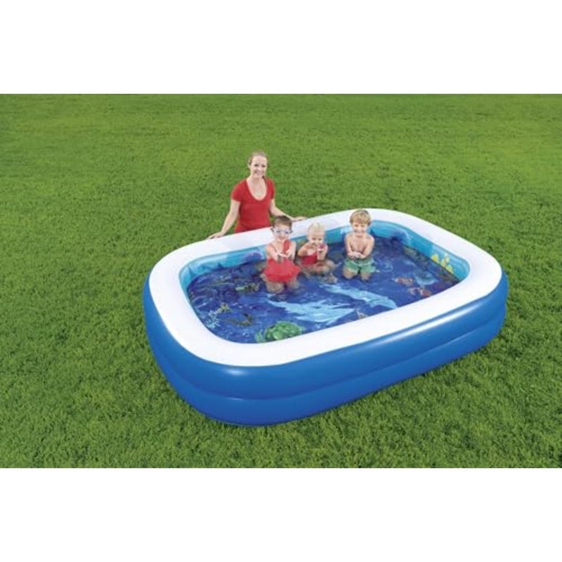 3D Undersea Adventure Pool for backyard use, PVC material, blue color, extra-thick durable walls and easy setup - Image 2