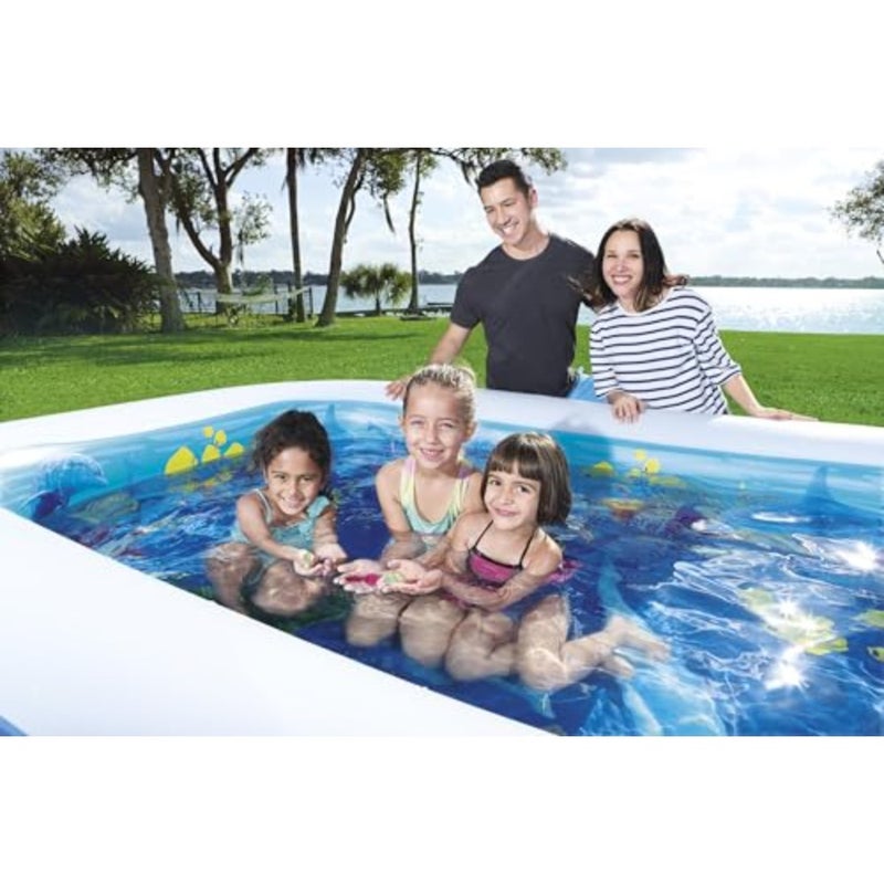 3D Undersea Adventure Pool for backyard use, PVC material, blue color, extra-thick durable walls and easy setup - Image 4