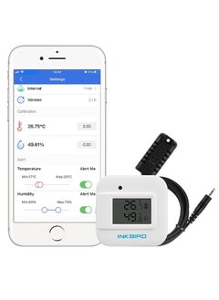 INKBIRD Bluetooth Temperature and Humidity Monitor Thermometer Hygrometer Smart Sensor IBS-TH2 Plus with External Temperature & Humidity Probe Indoor Supports Temp Humid Probe