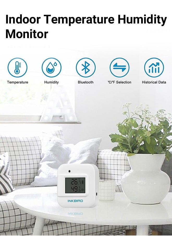 INKBIRD - INKBIRD Bluetooth Temperature and Humidity Monitor Thermometer Hygrometer Smart Sensor IBS-TH2 Plus with External Temperature & Humidity Probe Indoor Supports Temp Humid Probe - Image 1