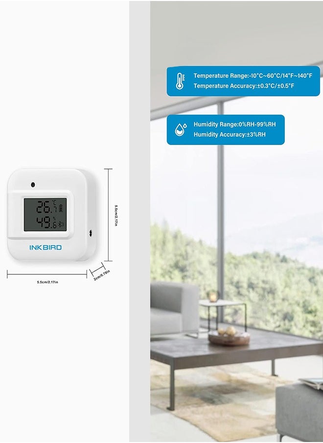 INKBIRD - INKBIRD Bluetooth Temperature and Humidity Monitor Thermometer Hygrometer Smart Sensor IBS-TH2 Plus with External Temperature & Humidity Probe Indoor Supports Temp Humid Probe - Image 1