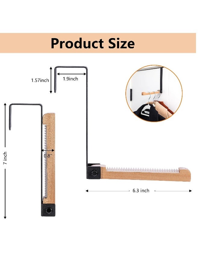 2 Pieces Over Door Hooks Retractable Over The Door Hook Valet Hooks Multi Hanging Storage Hanger for Clothes Coats Towels Hats Scarves Purses Keys and More(Black) - Image 4