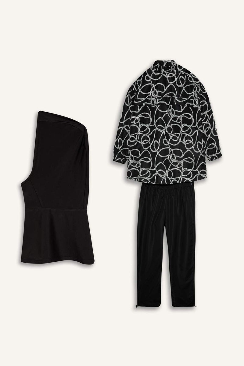 DeFacto Regular Fit Printed 3 Piece Burkini Swimsuit - Image 4