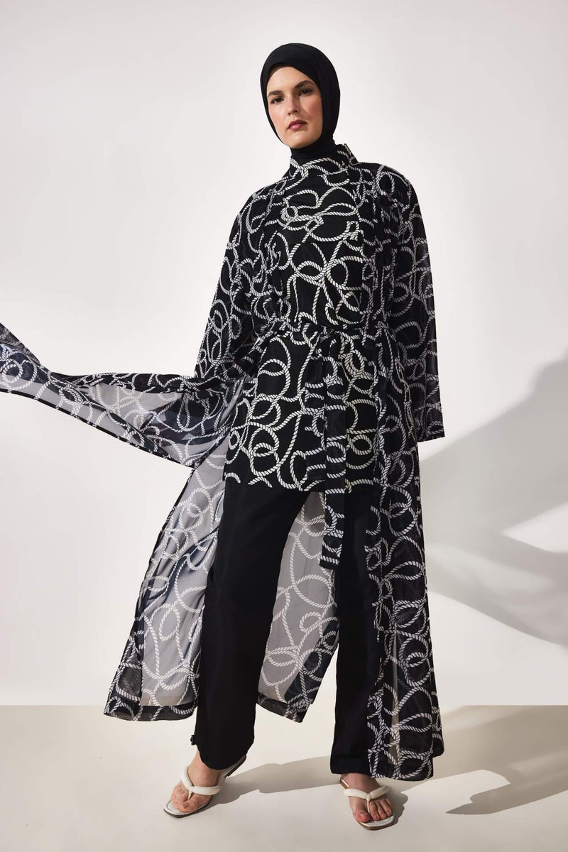 DeFacto Regular Fit Printed 3 Piece Burkini Swimsuit - Image 2