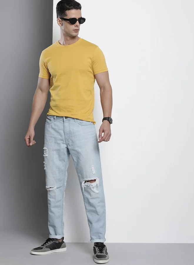 The Indian Garage Co  Men Dad Fit Distressed Jeans for Men | Best Price UAE