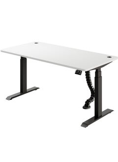 AFTERWORK Neo Max Series Electric Height Adjustable Standing Desk Gaming Table | 120x70 cm | Black Frame & White Table Top | Advanced Control | Dual Motor | Ergonomic Design  - Image 1