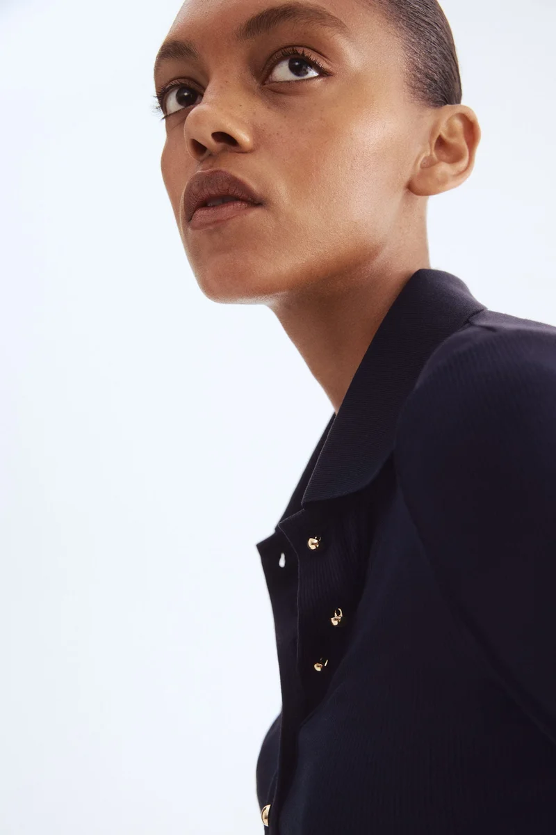 H&M Rib-knit polo shirt